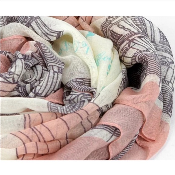 Lightweight Paris Print Scarf - Picture 4 of 8